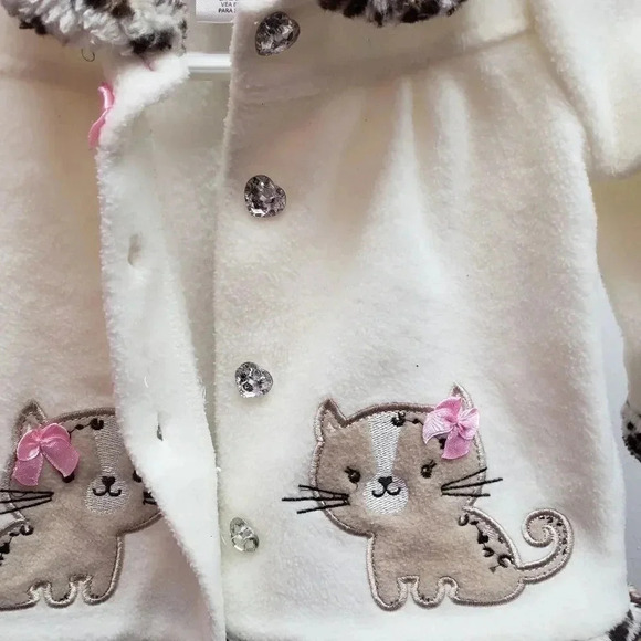 Young Hearts Coat with Cats and Animal Trim - Picture 4 of 5